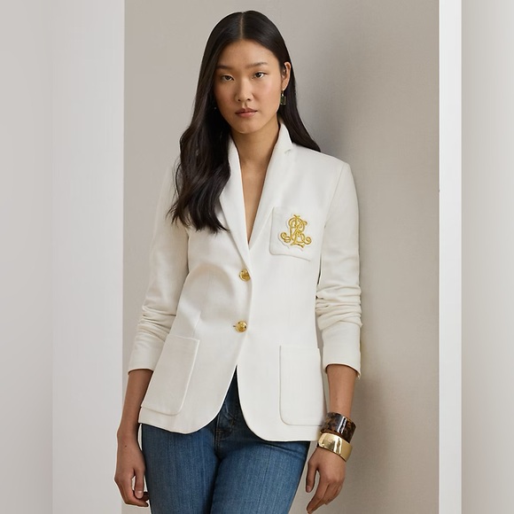 Lauren Ralph Lauren ~ White Anfisa Bullion Jacquard Blazer - Picture 7 of 17